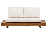 Garden Sofa Light Wood Certified Acacia Outdoor 2 Seater with Cushions Modern Mediterranean Design Beliani