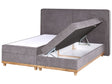 EU King Size Divan Bed with Storage 6ft Taupe Upholstery with Bonell Spring Mattress Beliani