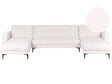 5 Seater U-Shaped Sofa White Boucle Upholstery Reclining Backrest 3 Positions Click-Clack Beliani