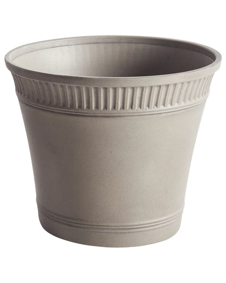 Plant Pot Planter Grey Stone Mixture Poly resin  44 cm Matt Outdoor and Indoor Use Round Beliani