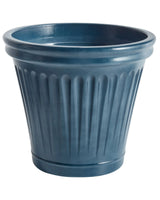Flower Pot Blue Polyresin  43 cm Round Glaze Finish Indoor and Outdoor Use Beliani