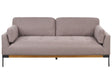 3 Seater Sofa Taupe Polyester Fabric Iron Black Legs Upholstered Living Room Furniture Beliani