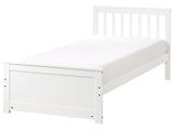 Bed Frame White Pine Wood MDF EU Single Size 3ft Headboard Minimalist Beliani