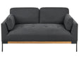 2 Seater Sofa Black Polyester Fabric Iron Black Legs Upholstered Living Room Furniture Beliani