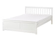 Bed Frame White Pine Wood MDF EU Double Size 4ft6 Headboard Minimalist Beliani