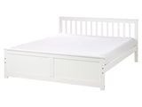 Bed Frame White Pine Wood MDF EU King Size 5ft3 Headboard Minimalist Beliani