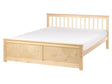 Bed Frame Light Brown Pine Wood MDF EU King Size 5ft3 Headboard Minimalist Beliani