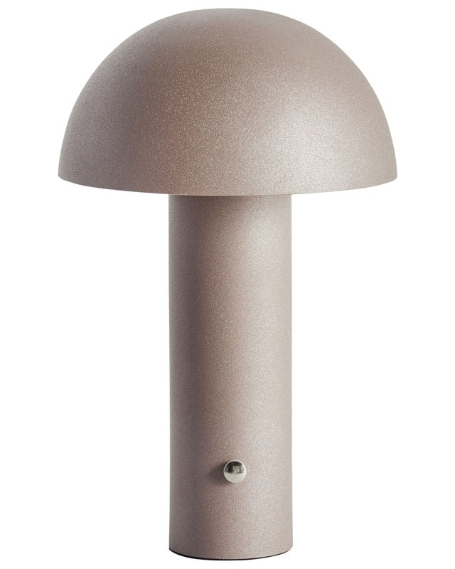 Table Lamp Brown LED Wireless Iron Indoor Outdoor Mushroom Modern Beliani