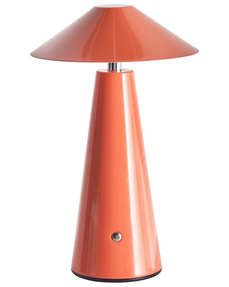 Table Lamp Red LED Wireless Iron Indoor Mushroom Modern Minimalist Beliani