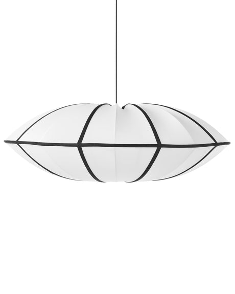 Hanging Pendant Lamp White Nylon Shade Modern Design Living Room Light Beliani