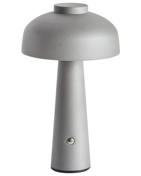 Table Lamp Grey LED Wireless Iron Indoor Mushroom Modern Beliani