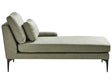 Left Hand Chaise Lounge Green Fabric Water Reppelent Upholstery Metal Legs with Cushions Beliani