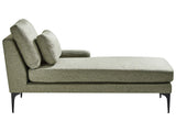 Left Hand Chaise Lounge Green Fabric Water Reppelent Upholstery Metal Legs with Cushions Beliani
