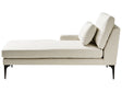 Right Hand Chaise Lounge Light Beige Fabric Water Reppelent Upholstery Metal Legs with Cushions Beliani