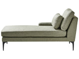 Right Hand Chaise Lounge Green Fabric Water Reppelent Upholstery Metal Legs with Cushions Beliani