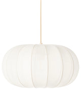 Hanging Pendant White Black Nylon Shade Modern Design Living Room Light Beliani