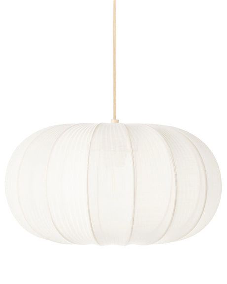 Hanging Pendant White Black Nylon Shade Modern Design Living Room Light Beliani