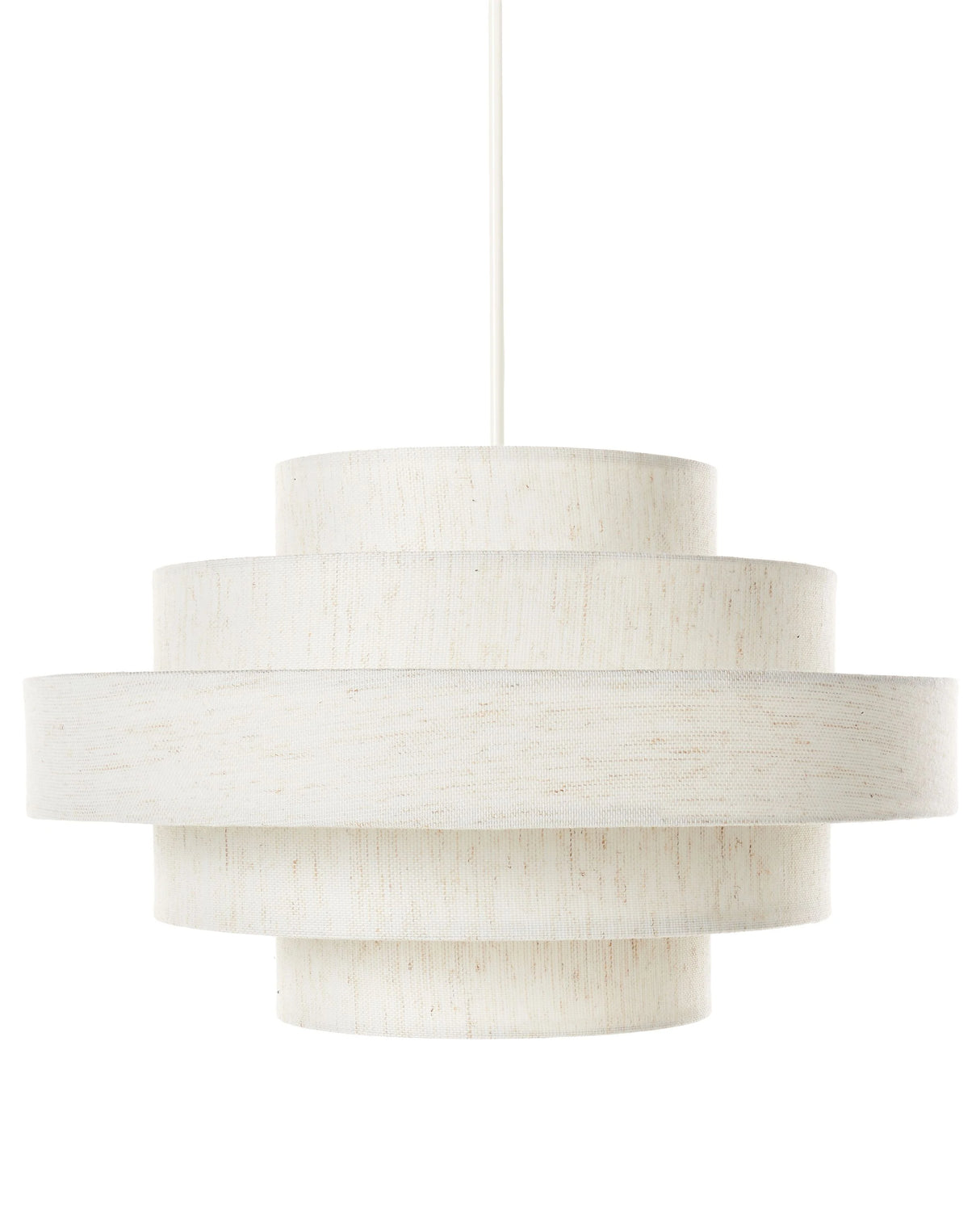 Hanging Pendant Lamp White Linen Fabric Shade Modern Design Living Room Light Beliani
