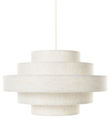 Hanging Pendant Lamp White Linen Fabric Shade Modern Design Living Room Light Beliani