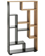 Bookcase Light Wood Shelves Black Frame Open Back Storage Beliani