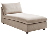 Chaise Lounge Taupe Polyester Upholstered Armless Living Room Furniture Stylish Modern Beliani