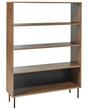 4 Tier Bookcase Dark Wood Shelves Open Back Storage Beliani