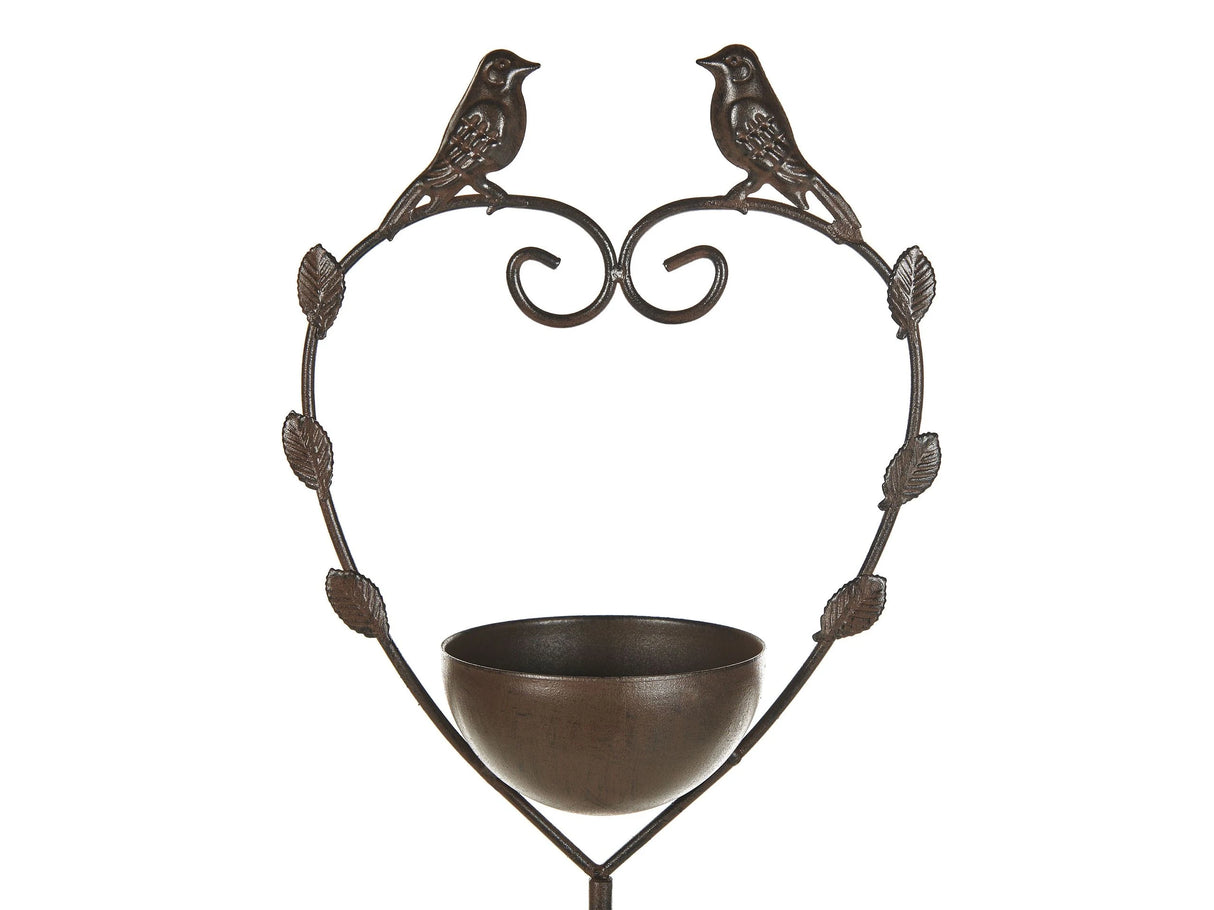 Bird Bath Brown Water Feeder for Birds Iron for Garden Outdoor Decorative Accent Beliani