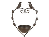 Bird Bath Brown Water Feeder for Birds Iron for Garden Outdoor Decorative Accent Beliani