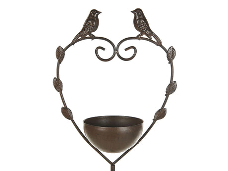 Bird Bath Brown Water Feeder for Birds Iron for Garden Outdoor Decorative Accent Beliani