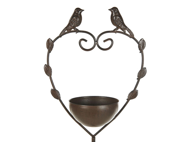 Bird Bath Brown Water Feeder for Birds Iron for Garden Outdoor Decorative Accent Beliani