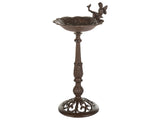 Bird Bath Brown Water Feeder for Birds Iron for Garden Outdoor Decorative Accent Beliani