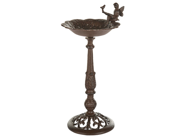 Bird Bath Brown Water Feeder for Birds Iron for Garden Outdoor Decorative Accent Beliani