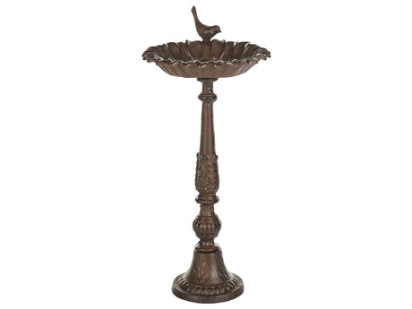 Bird Bath Brown Water Feeder for Birds Iron for Garden Outdoor Decorative Accent Beliani