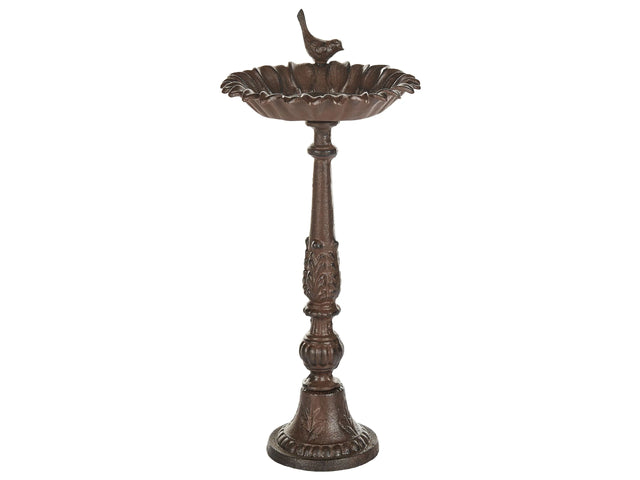 Bird Bath Brown Water Feeder for Birds Iron for Garden Outdoor Decorative Accent Beliani
