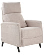 Recliner Chair Taupe Fabric Upholstery Push-Back Manually Adjustable Back and Footrest Retro Design Armchair Beliani