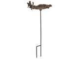 Bird Bath Brown Water Feeder for Birds Iron for Garden Outdoor Decorative Accent Beliani