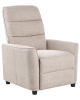 Recliner Chair Taupe Fabric Upholstery Push-Back Manually Adjustable Back and Footrest Retro Design Armchair Beliani