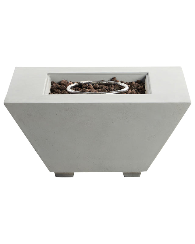 Fire Pit Light Grey 86 x 86 x 42 cm GRC Patio Heater Square Garden Patio Accessory Beliani