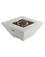 Fire Pit Light Grey 86 x 86 x 42 cm GRC Patio Heater Square Garden Patio Accessory Beliani
