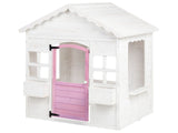Garden Playhouse Fir Wood White Outdoor Wendy House with Blackcoard Cootage Kids House Beliani