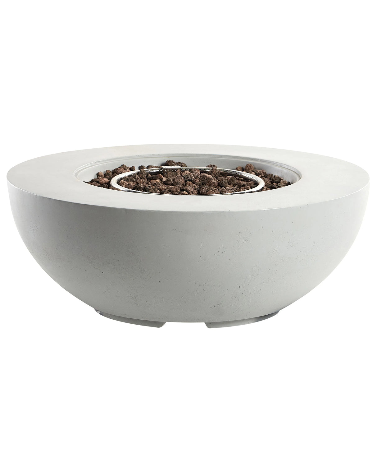 Fire Pit Light Grey 108 x 40 cm GRC Patio Heater Round Garden Patio Accessory Beliani