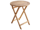 Garden Bistro Table Brown Acacia Wood  60 cm Foldable Outdoor Round Traditional Retro Style Beliani