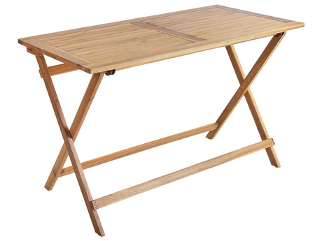 Garden Dining Table Brown Acacia Wood 120 x 60 cm Foldable Outdoor Rectangular Traditional Retro Style Beliani