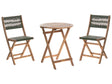 3 Piece Bistro Set Green Acacia Wood Folding Slatted Design Scandinavian Modern Beliani