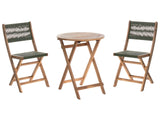 3 Piece Bistro Set Green Acacia Wood Folding Slatted Design Scandinavian Modern Beliani