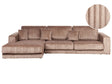 Right Hand 4 Seater Corner Sofa Light Brown Jumbo Corduroy Upholstered Track Armrests Additional Cushions Minimalistic Modern Style Beliani