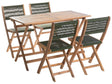 Garden Dining Set Green Acacia Wood Table 120 x 60 cm 4 Outdoor Chairs Beliani