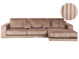 Left Hand 4 Seater Corner Sofa Light Brown Jumbo Corduroy Upholstered Track Armrests Additional Cushions Minimalistic Modern Style Beliani