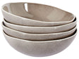 Set of 4 Deep Plates Grey Stoneware Kaolin Handmade Reactive Glaze Finish Pasta Bowls Kitchen Dining Room Beliani
