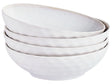 Set of 4 Deep Plates Light Grey Stoneware Kaolin Handmade Reactive Glaze Finish Pasta Bowls Kitchen Dining Room Beliani